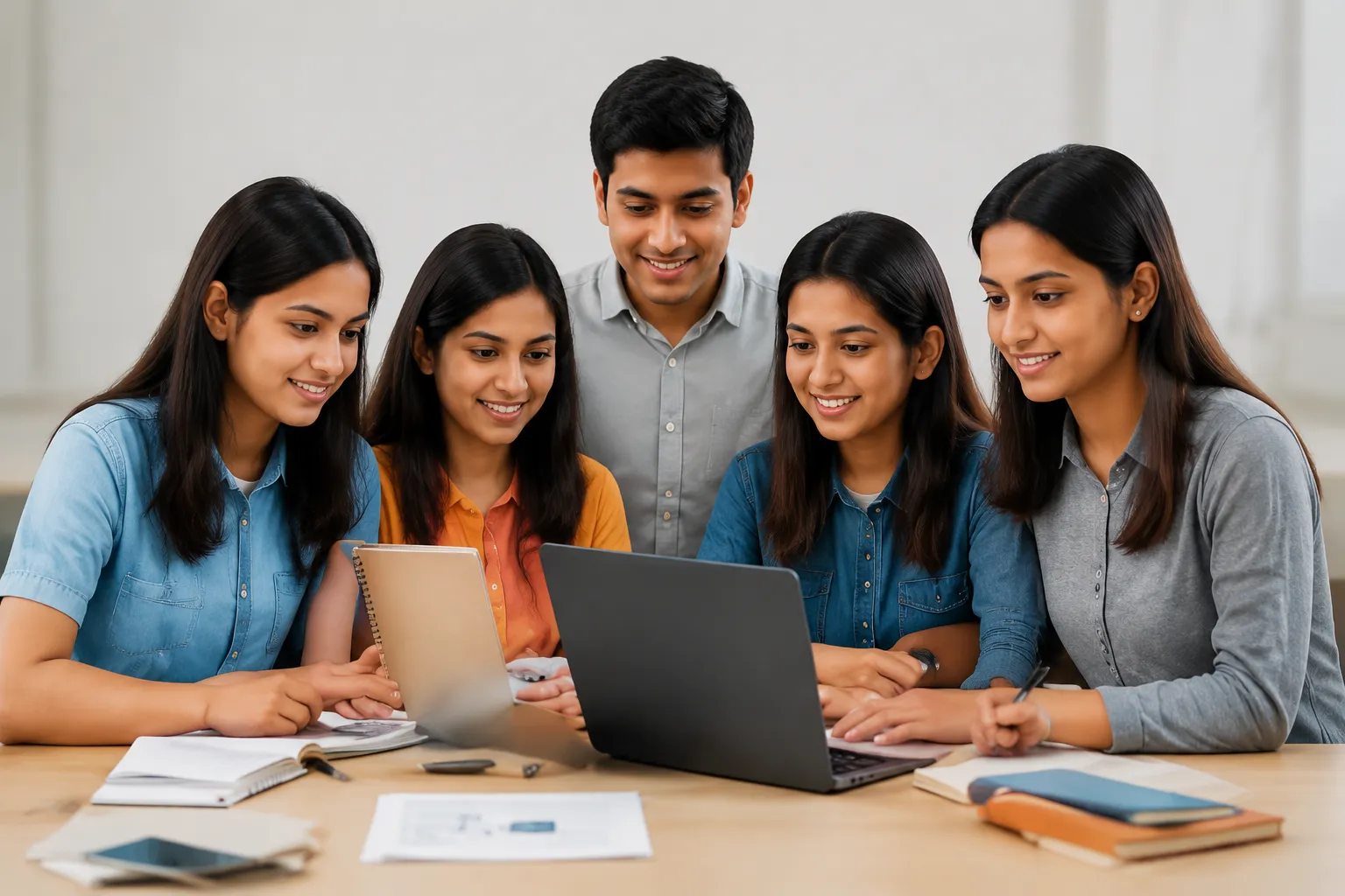 Students studying together with The Guide Academic notes